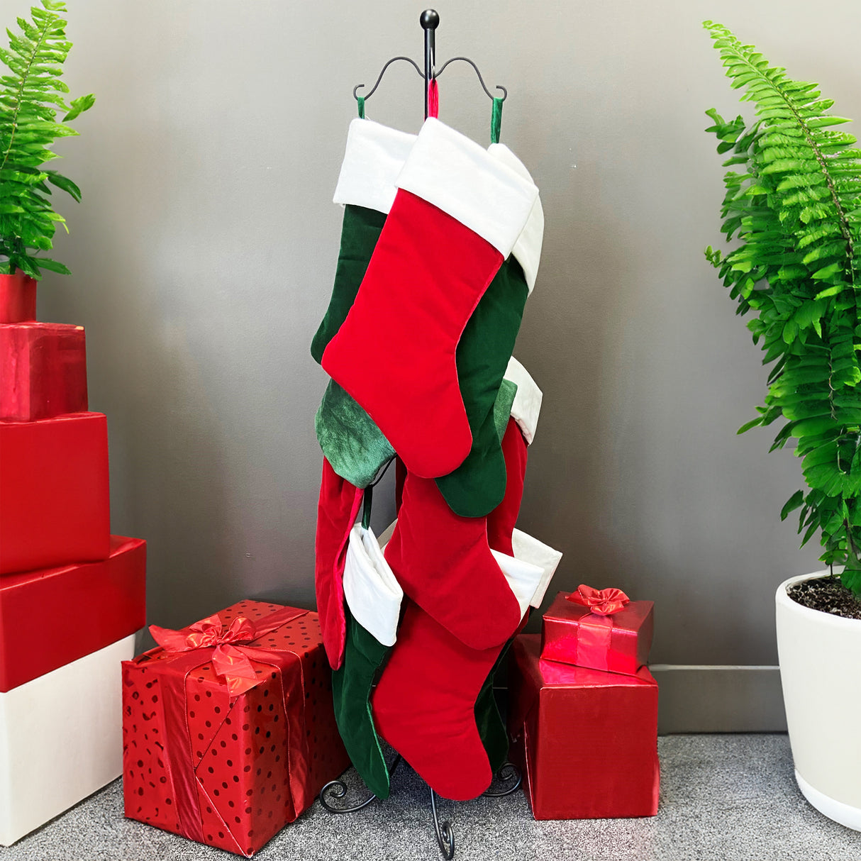 Adapt Adjustable Christmas Stocking Tree Stand - Black - Up to 12 Hooks