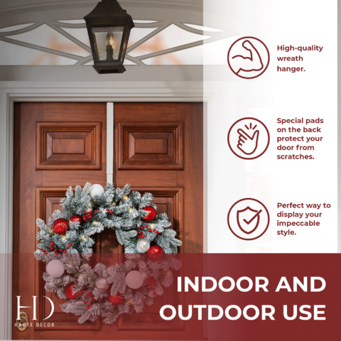 Adapt Adjustable Wreath Hanger, Top & Length Adjustable Version - Matte White