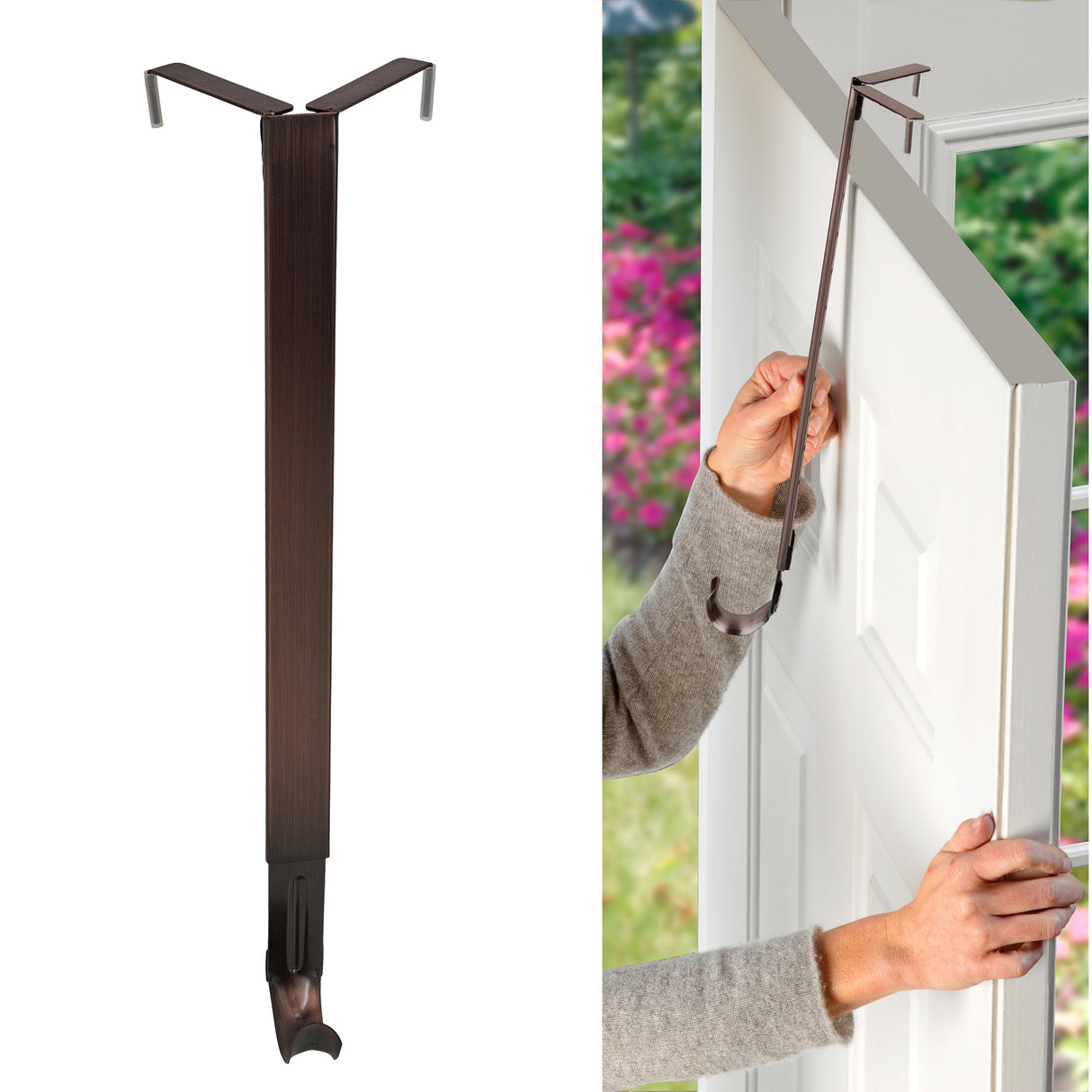 Adapt Adjustable Wreath Hanger, Top & Length Adjustable Version - Oil-Rubbed Bronze