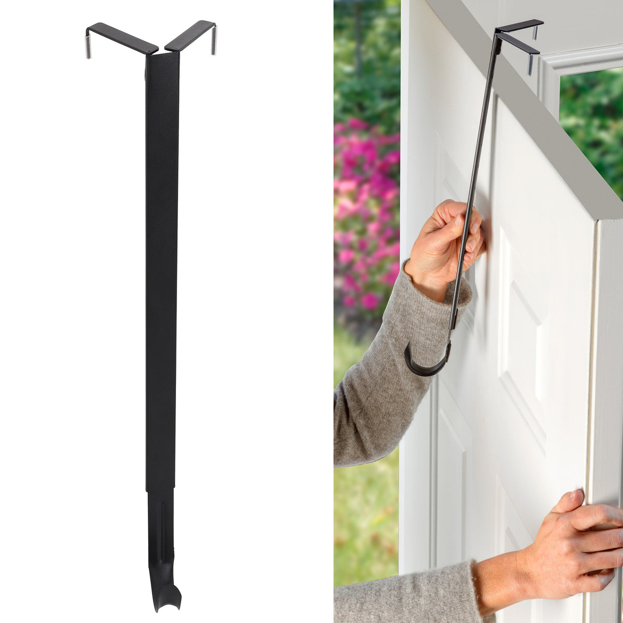 Adapt Adjustable Wreath Hanger, Top & Length Adjustable Version - Matte Black