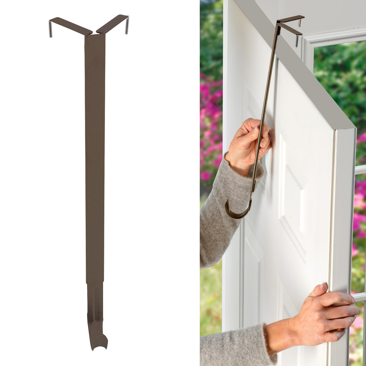 Adapt Adjustable Wreath Hanger, Top & Length Adjustable Version - Matte Brown