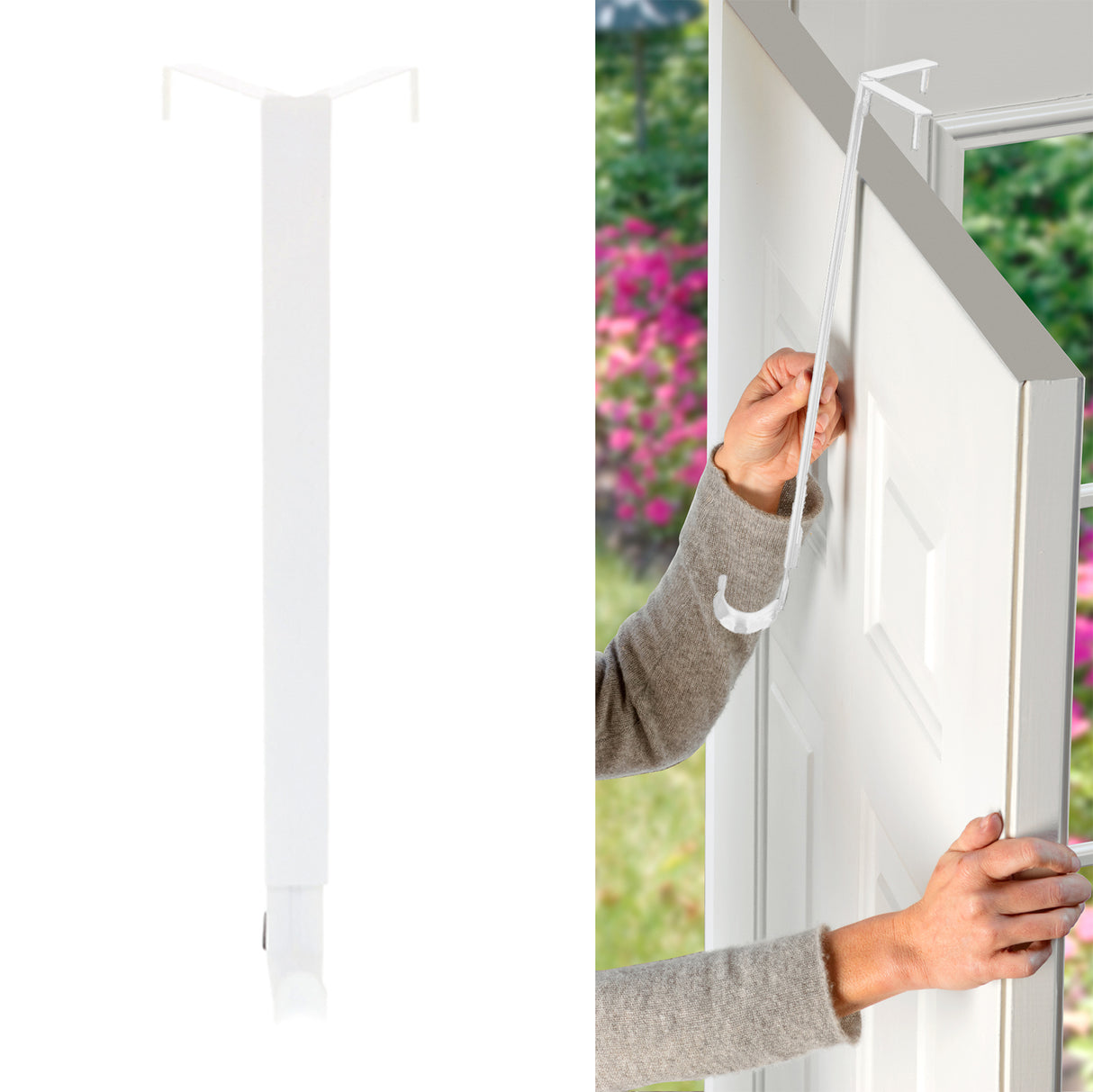 Adapt Adjustable Wreath Hanger, Top & Length Adjustable Version - Matte White