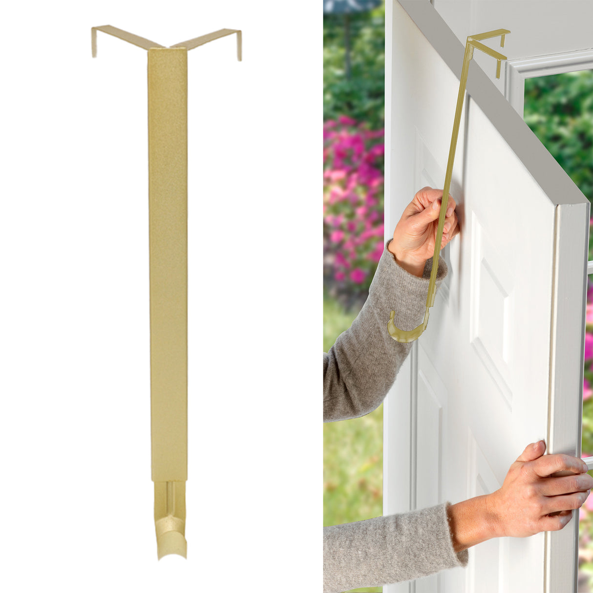 Adapt Adjustable Wreath Hanger, Top & Length Adjustable Version - Textured Gold
