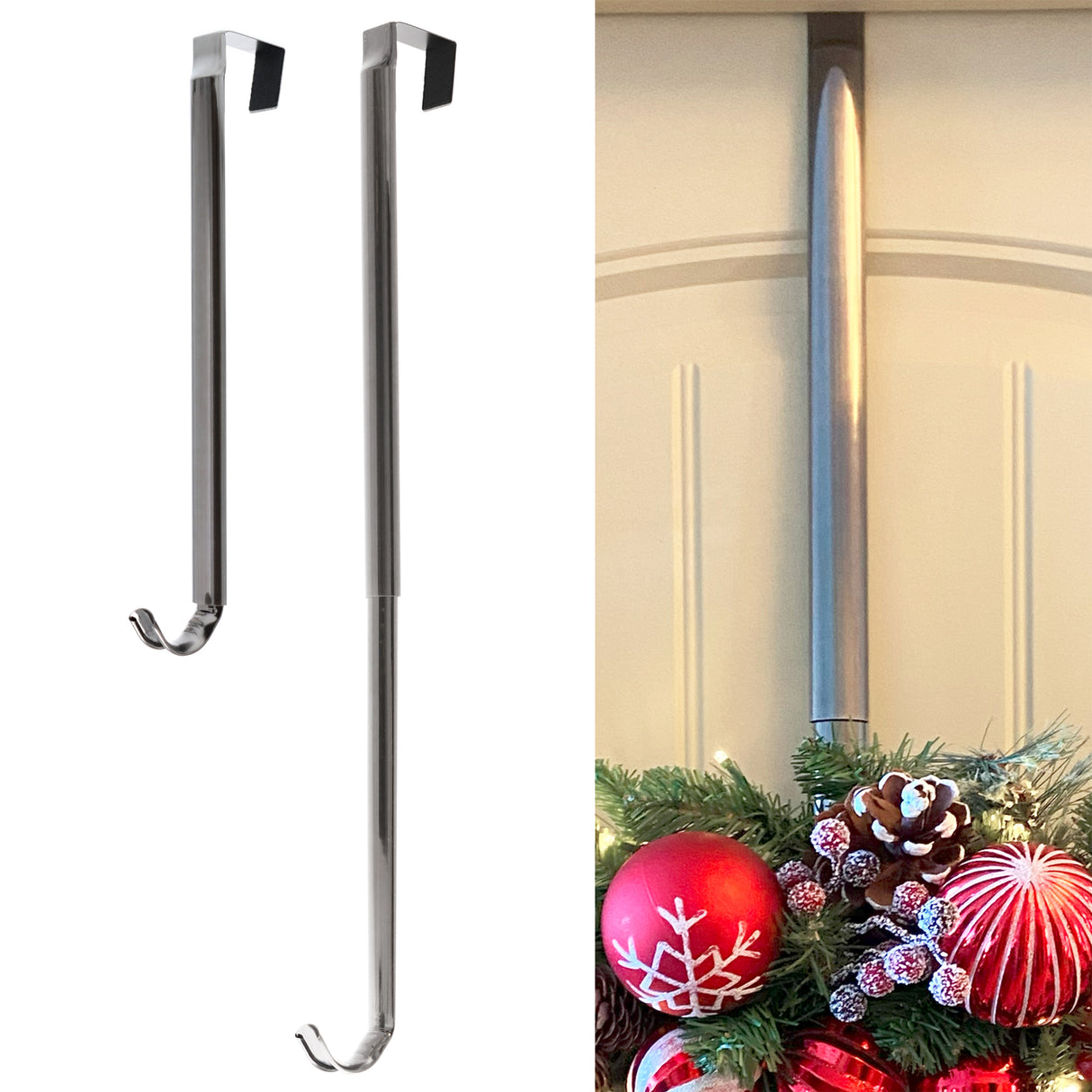 Premium Adjustable Length Wreath Hanger 30 Pound Capacity - 5 Finishes Available