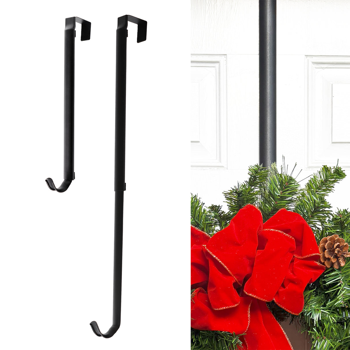 Premium Adjustable Length Wreath Hanger 30 Pound Capacity - 5 Finishes Available