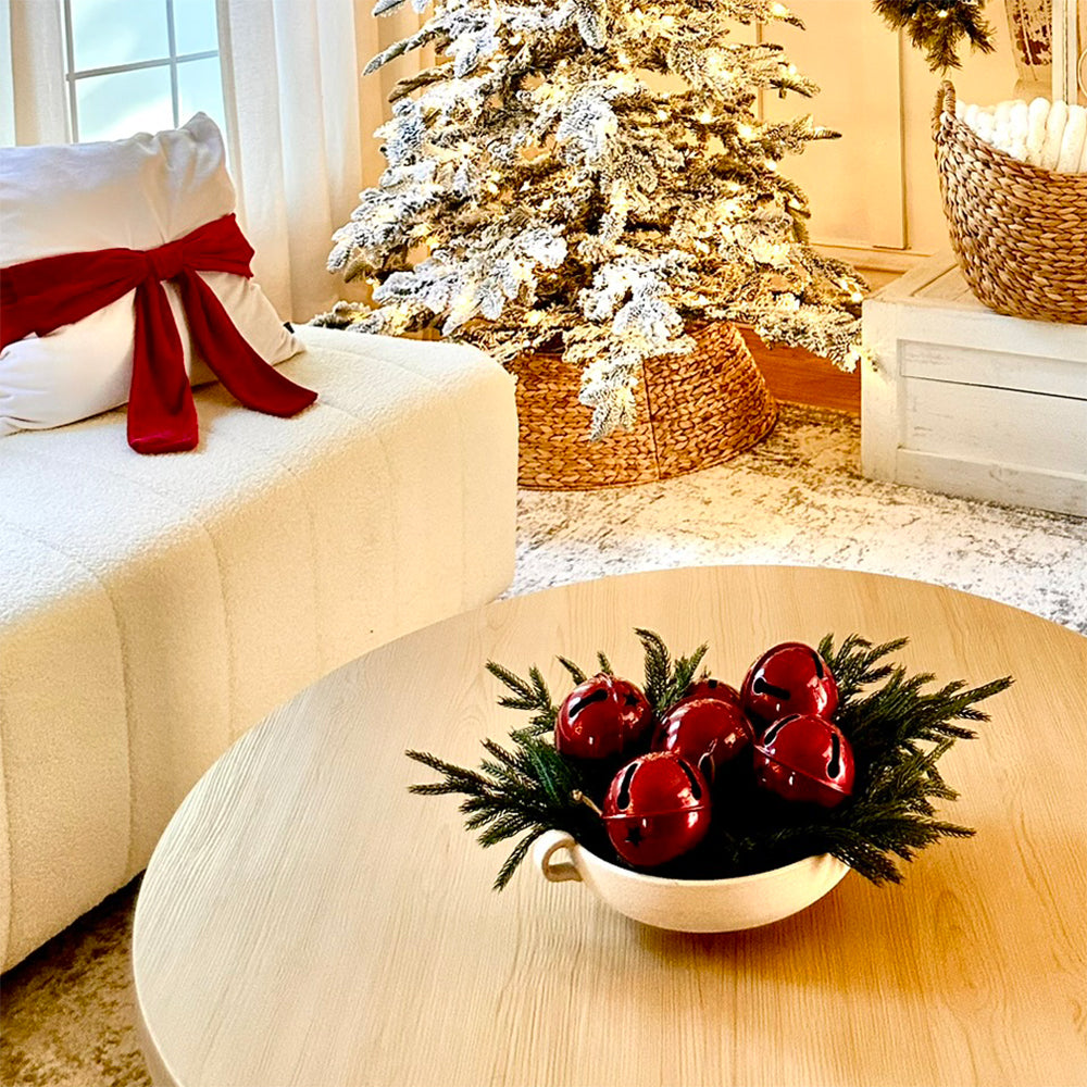 Jingle Bell Ornaments (large version) - 6 Pack - Shiny Red