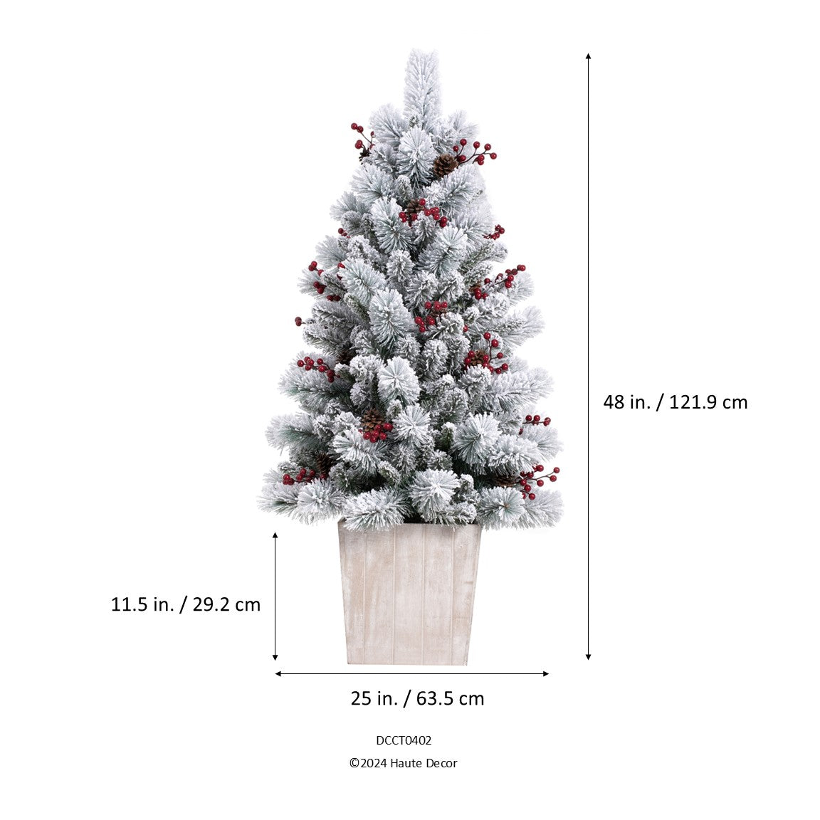 4 Foot Pre-lit Ashcroft Artificial Frosted Fir Potted Christmas Tree