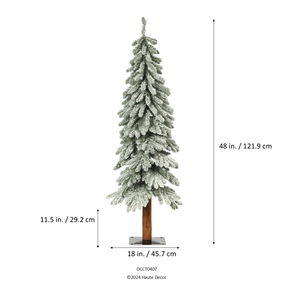 4 Foot Lightly Flocked Alpine Tree Pre-Lit Warm LED Lights with Timer