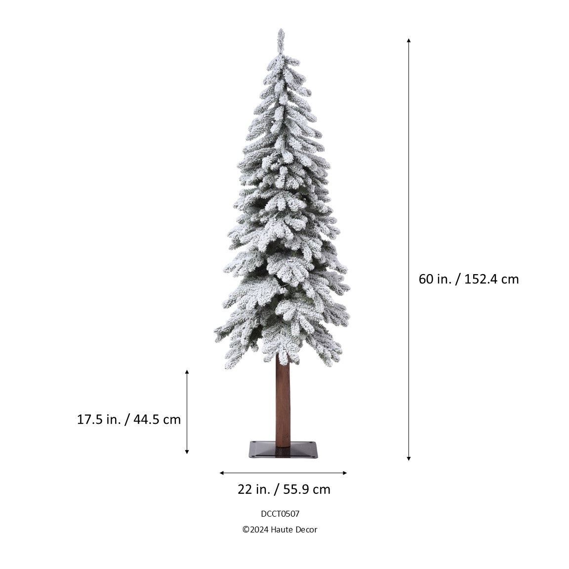 5 Foot Lightly Flocked Alpine Tree Pre-Lit Warm LED Lights with Timer