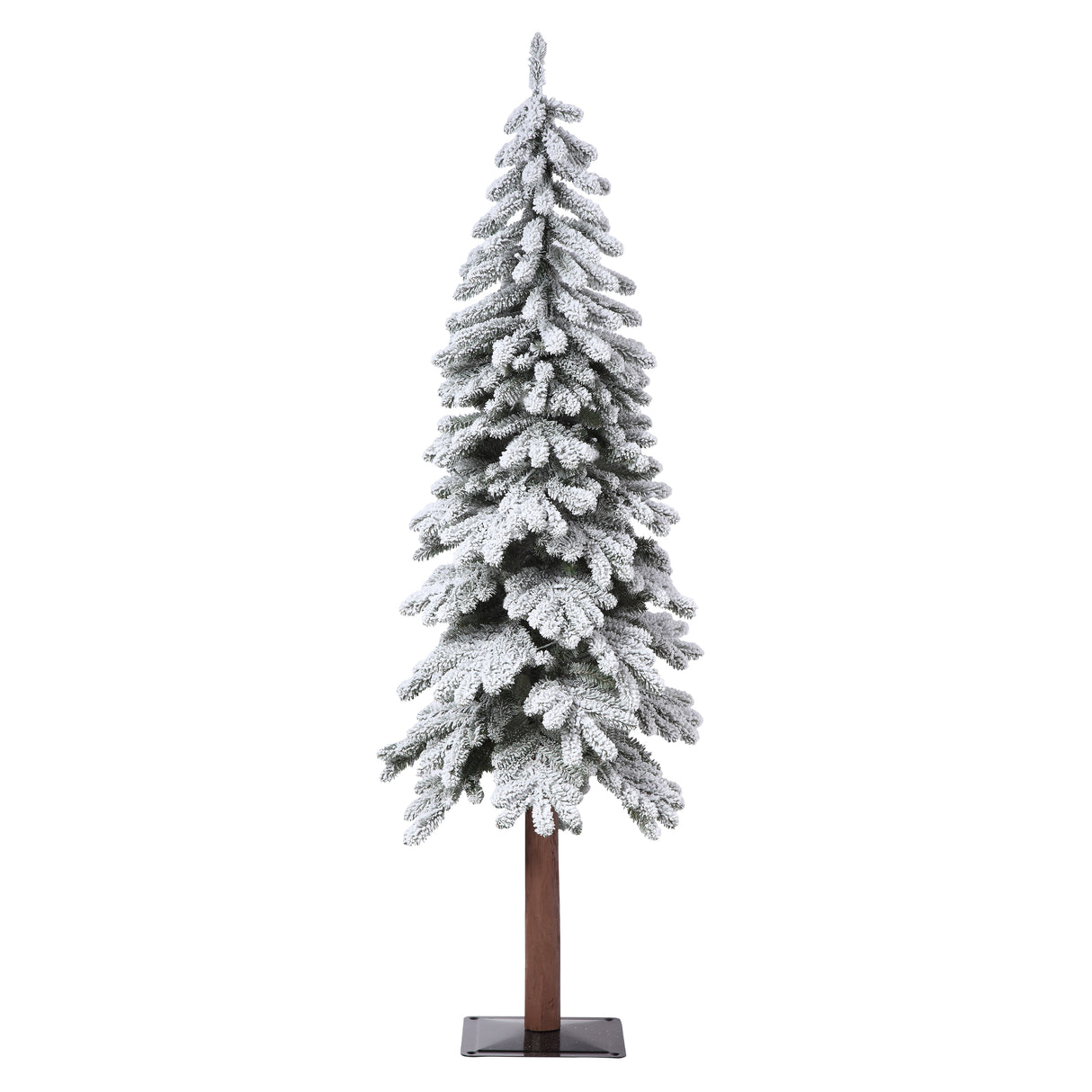 5 Foot Lightly Flocked Alpine Tree Pre-Lit Warm LED Lights with Timer