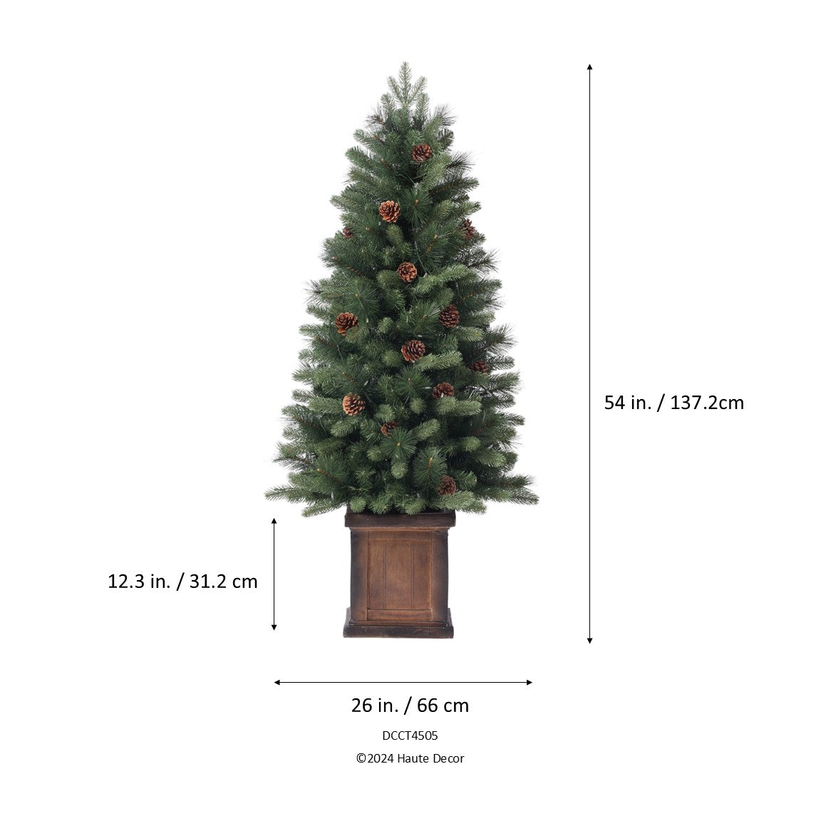 4.5 Ft. Brookdale PE Fir Potted Christmas Tree with Color Changing LED Lights