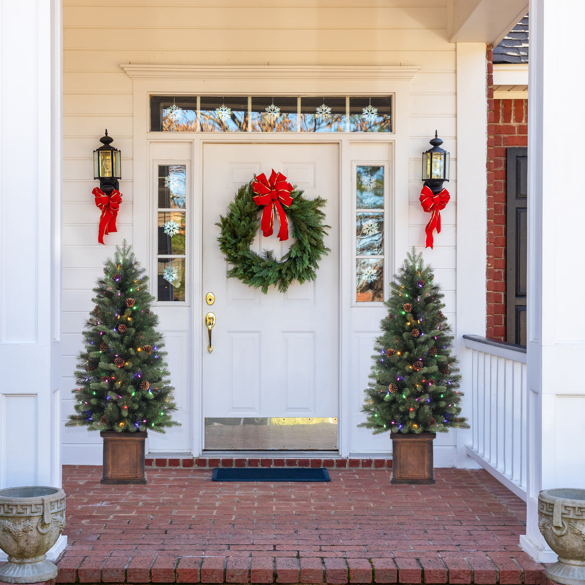 4.5 Ft. Brookdale Fir Potted Porch Tree (Set of 2)