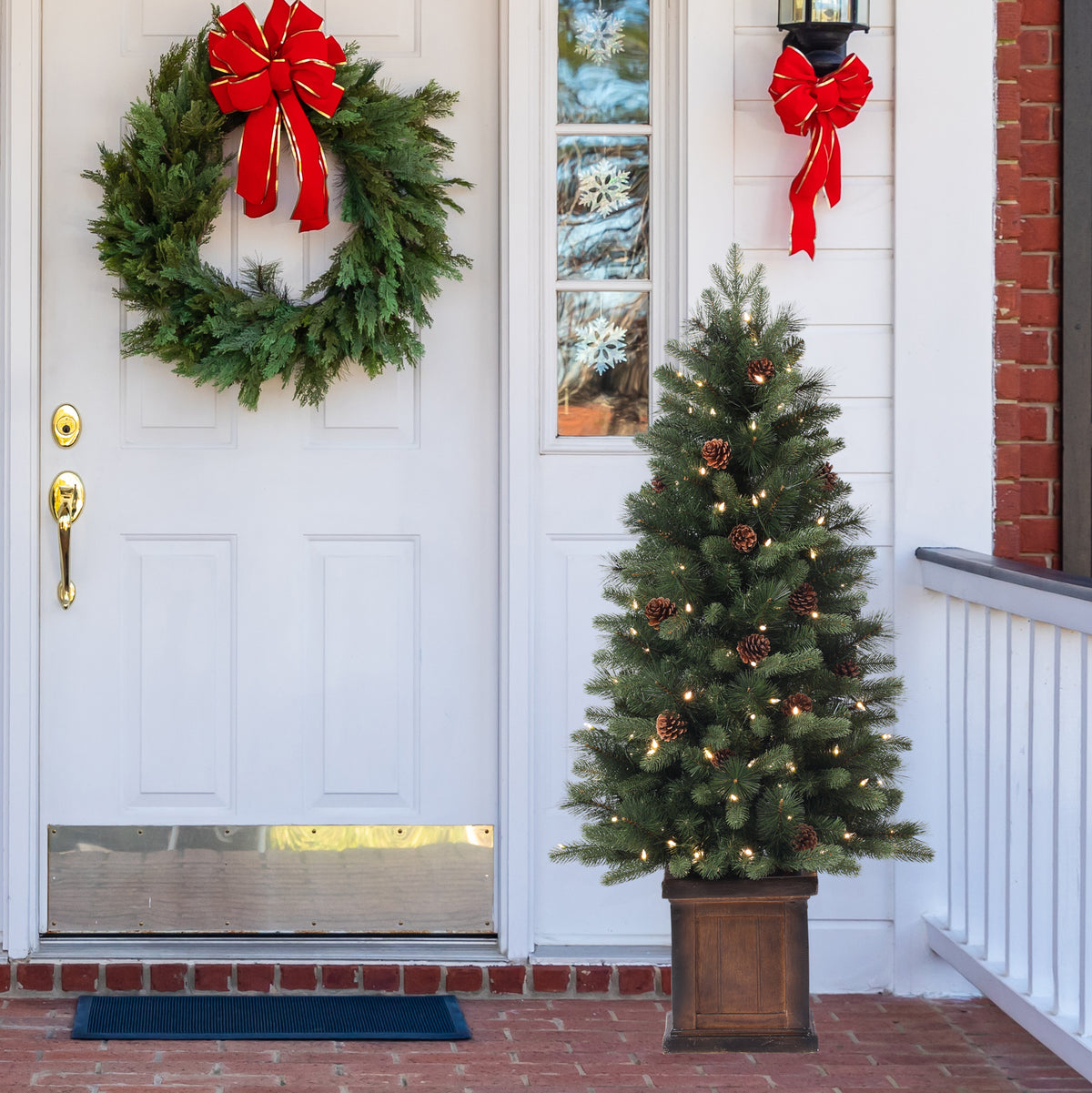 4.5 Ft. Brookdale Fir Potted Porch Tree (Set of 2)