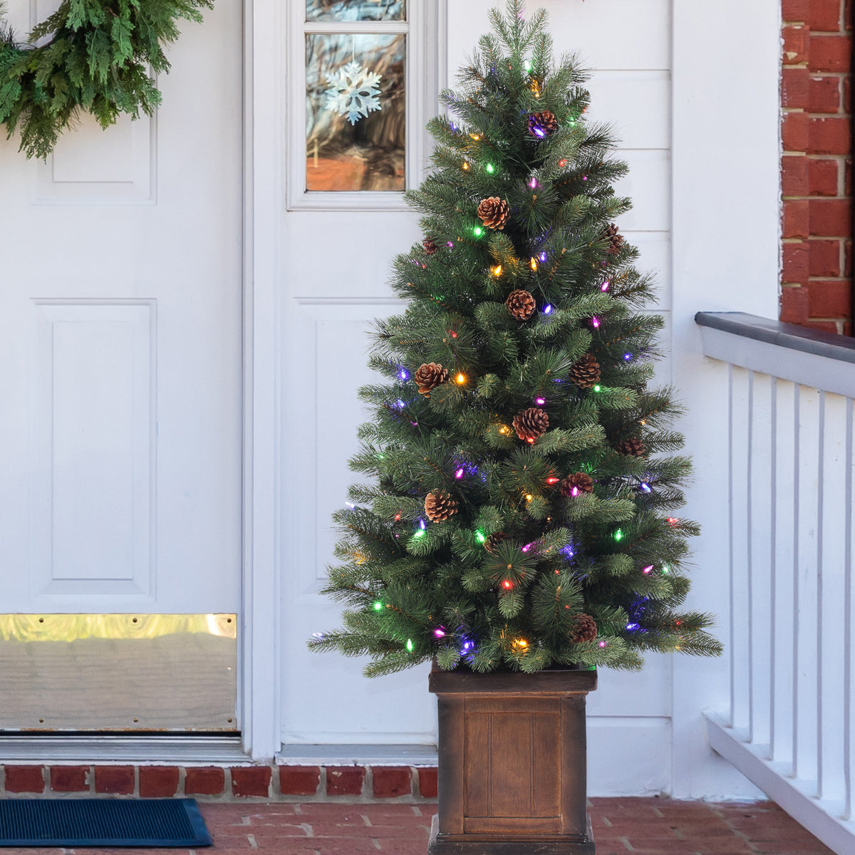 4.5 Ft. Brookdale Fir Potted Porch Tree (Set of 2)