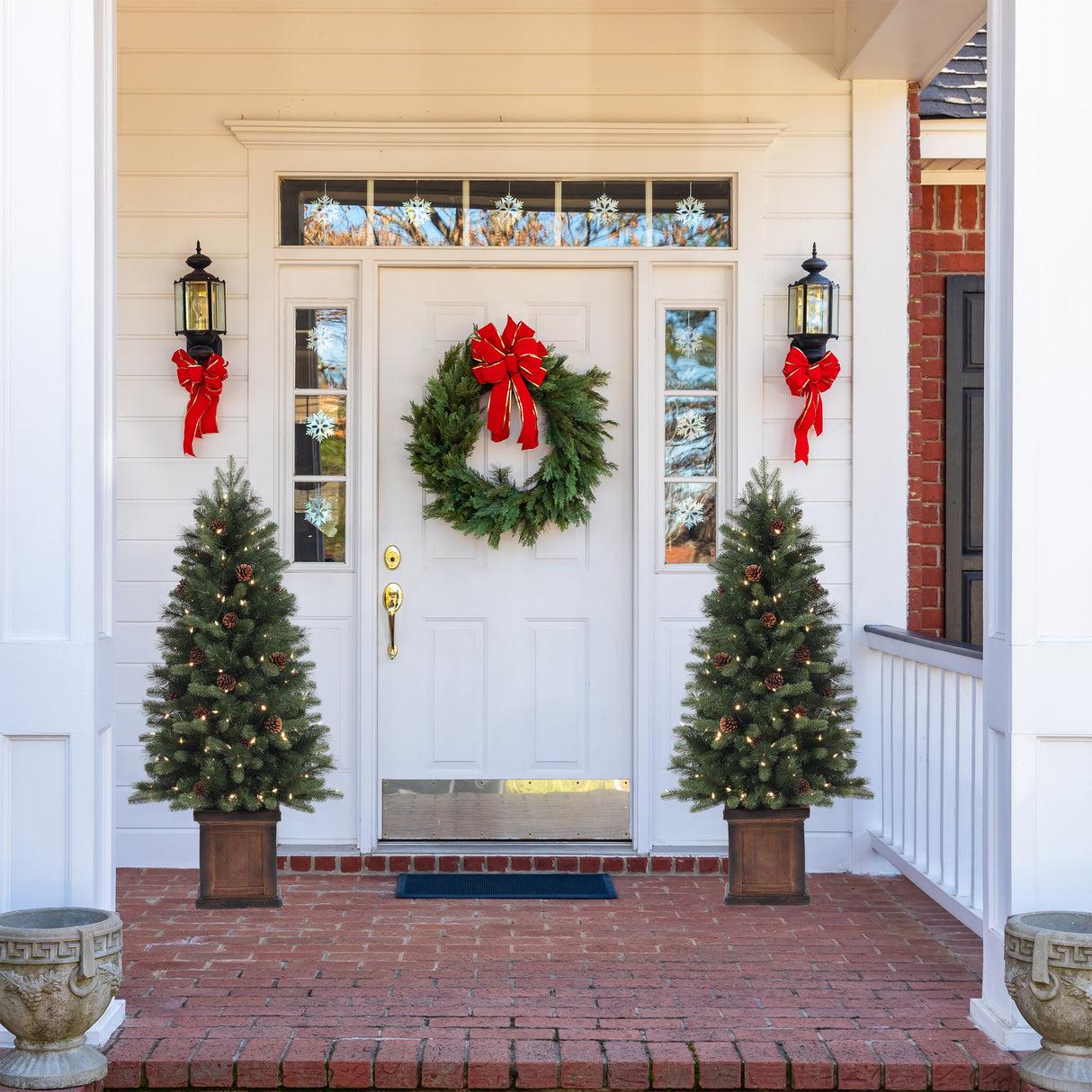 4.5 Ft. Brookdale PE Fir Potted Christmas Tree with Color Changing LED Lights