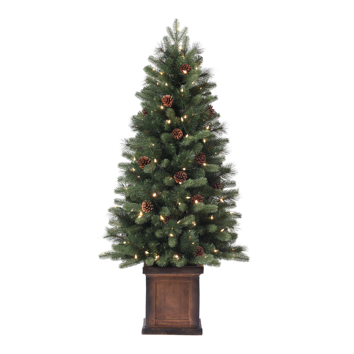 4.5 Ft. Brookdale PE Fir Potted Christmas Tree with Color Changing LED Lights