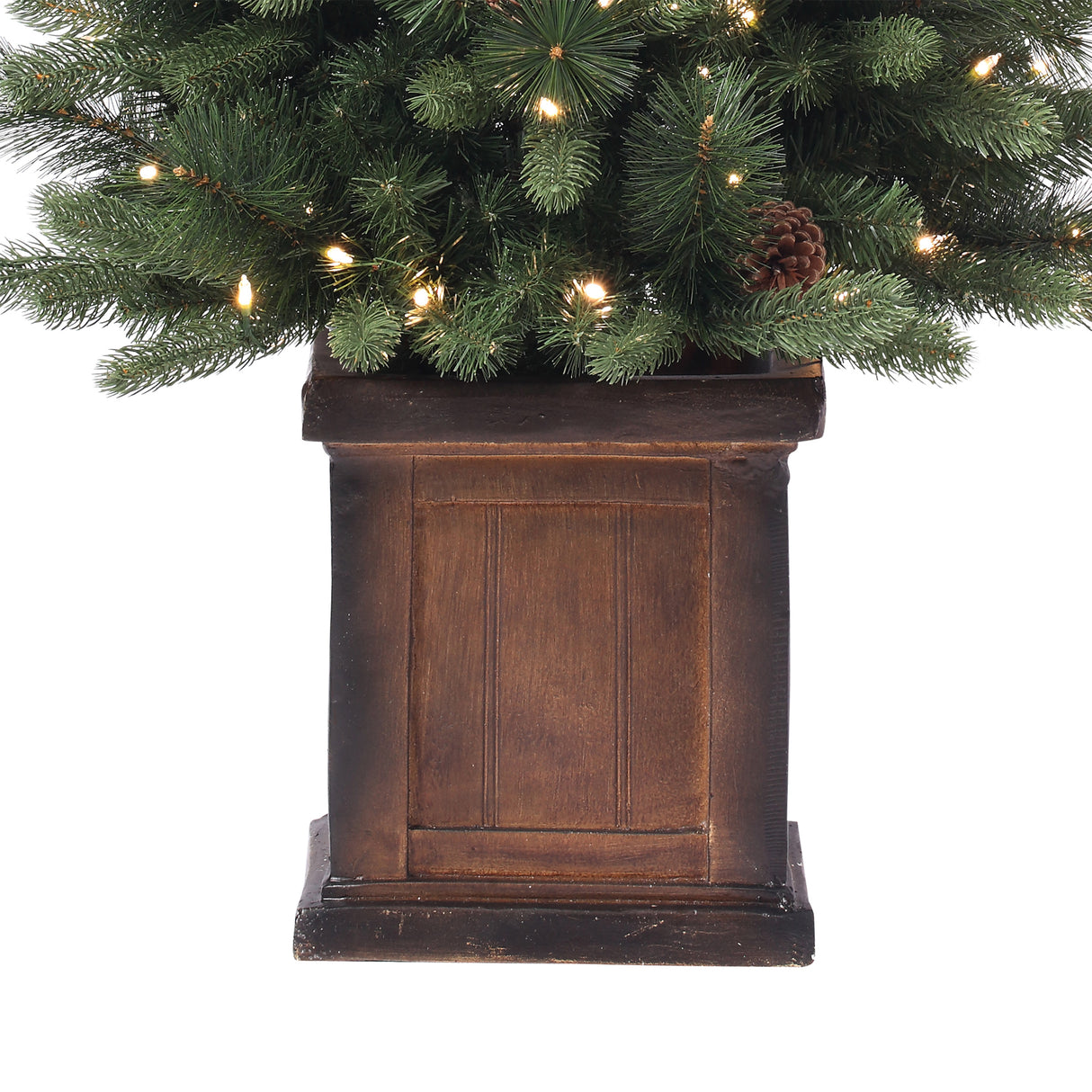 4.5 Ft. Brookdale PE Fir Potted Christmas Tree with Color Changing LED Lights
