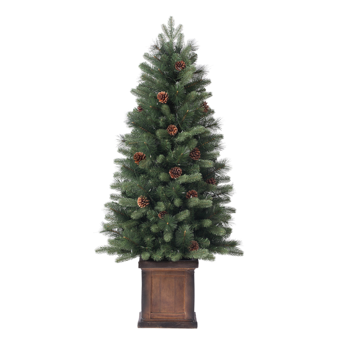 4.5 Ft. Brookdale PE Fir Potted Christmas Tree with Color Changing LED Lights
