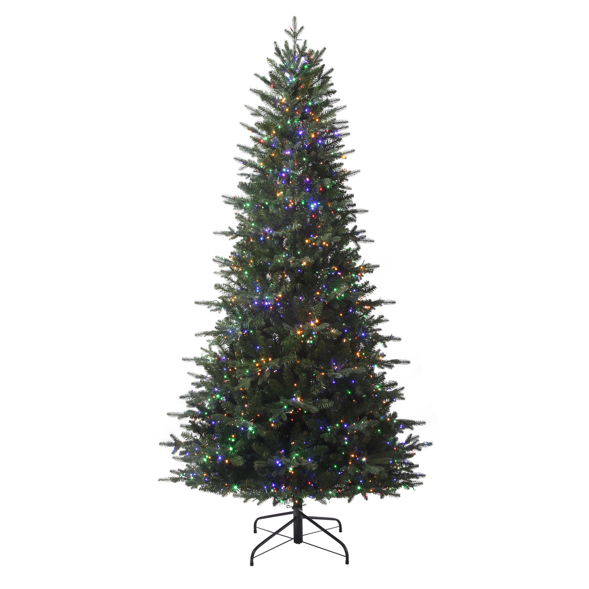 7.5 Ft. Tall Queensbury PE Fir Christmas Tree with 8 Function LED Lights, Instant Shape