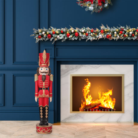 37 Inch Decorative Christmas Nutcracker -  Dark Red/Gold