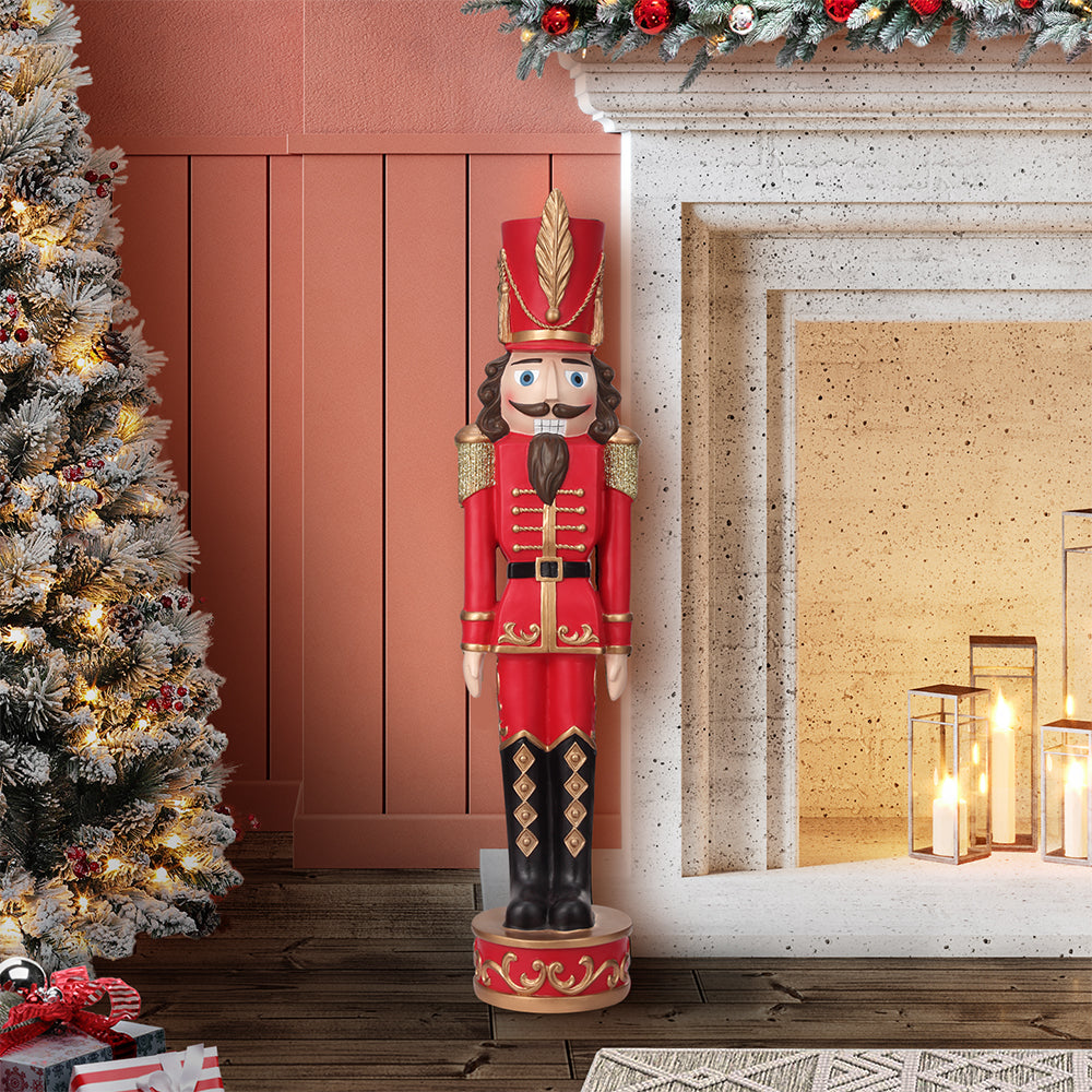 37 Inch Decorative Christmas Nutcracker -  Dark Red/Gold