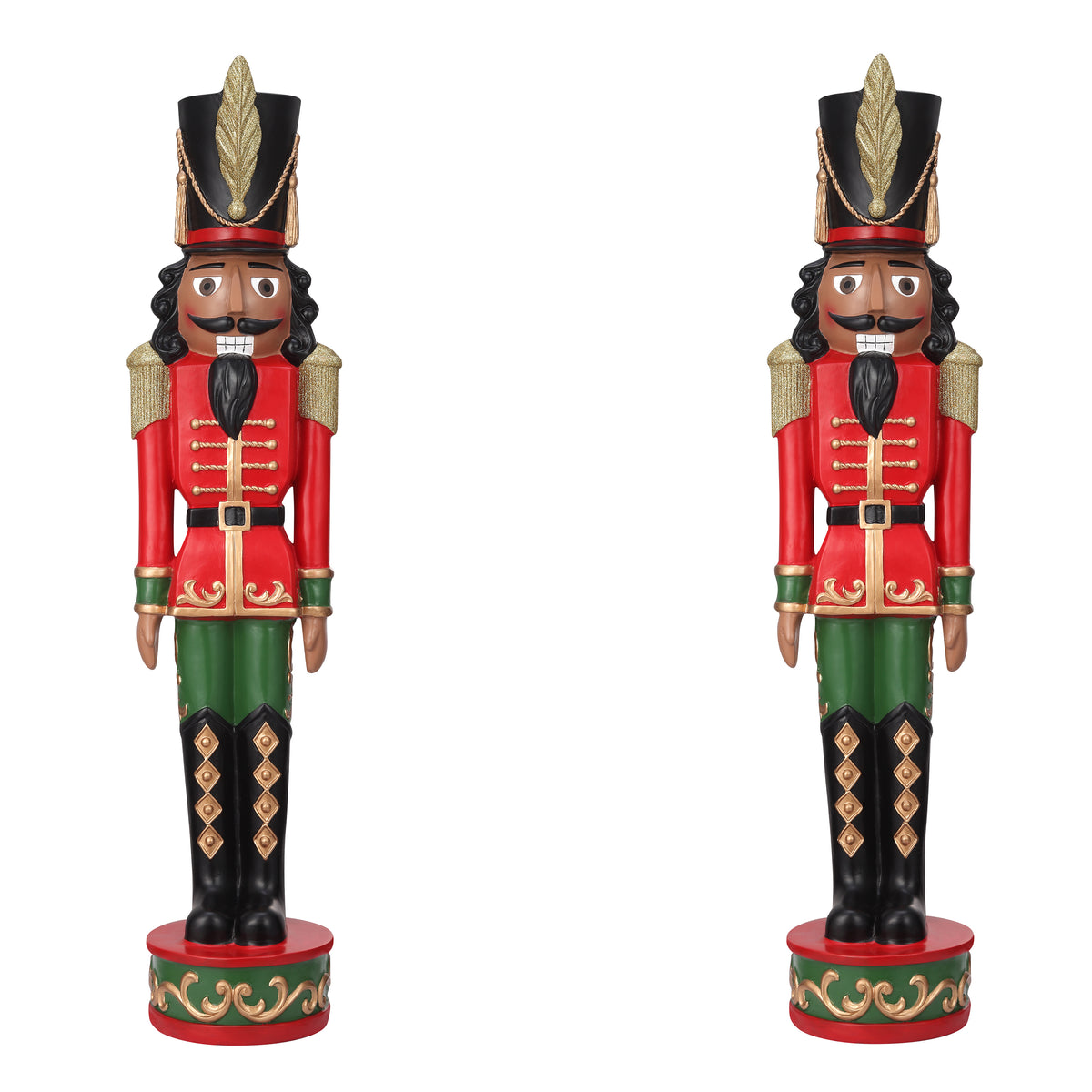 37 Inch Decorative Christmas Nutcracker - Red/Green with Darker Skin