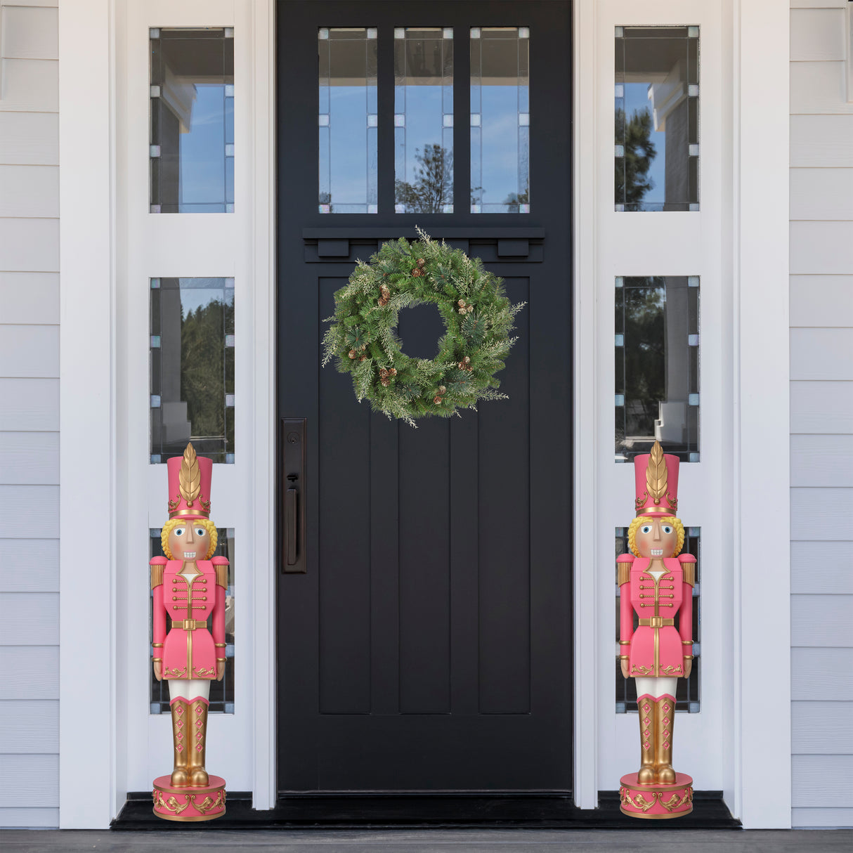 37 Inch Decorative Christmas Female Nutcracker -  Pink/Gold