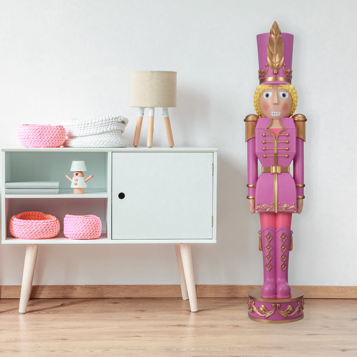 48 Inch Tall Decorative Christmas Female Nutcracker -  Purple/Gold