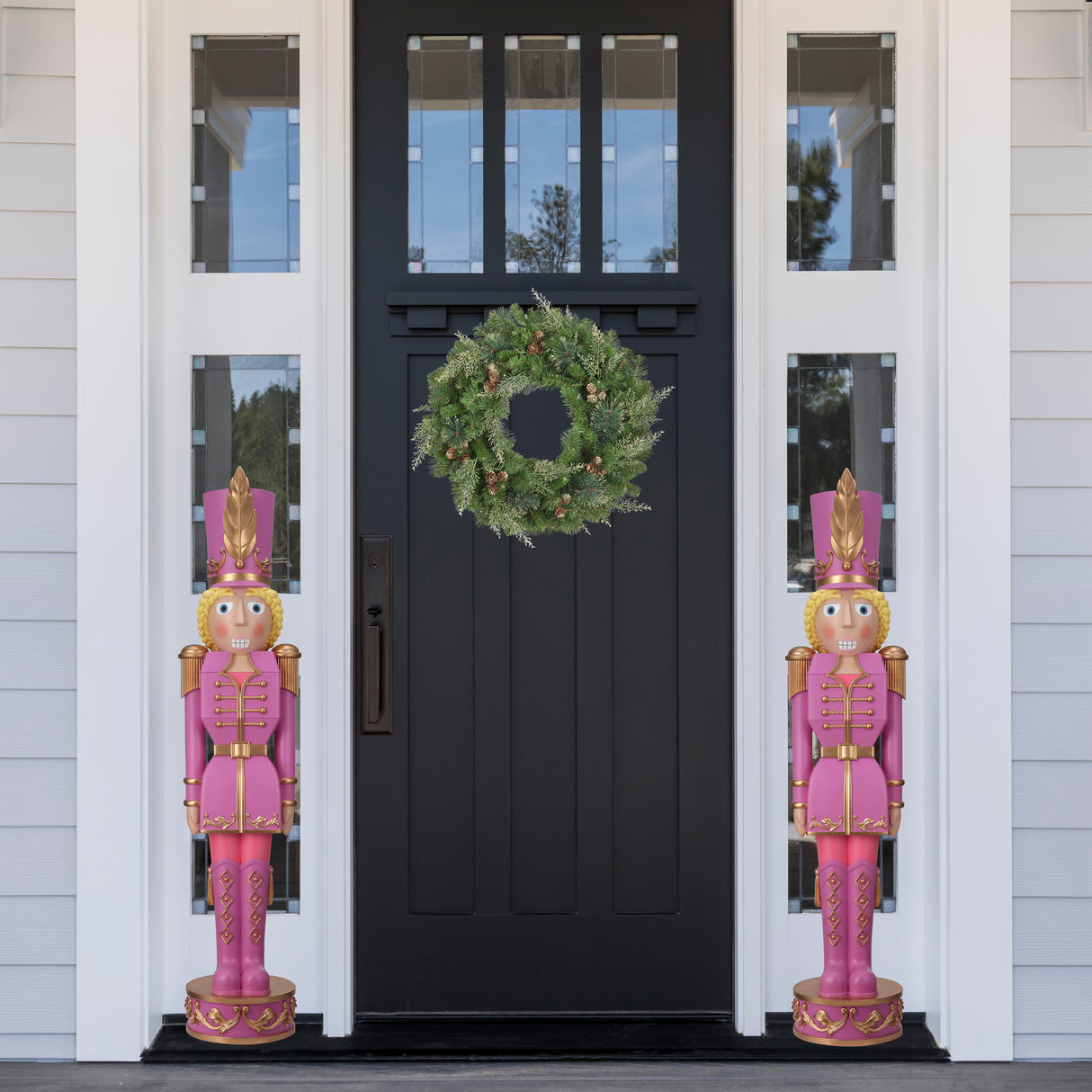 48 Inch Tall Decorative Christmas Female Nutcracker -  Purple/Gold