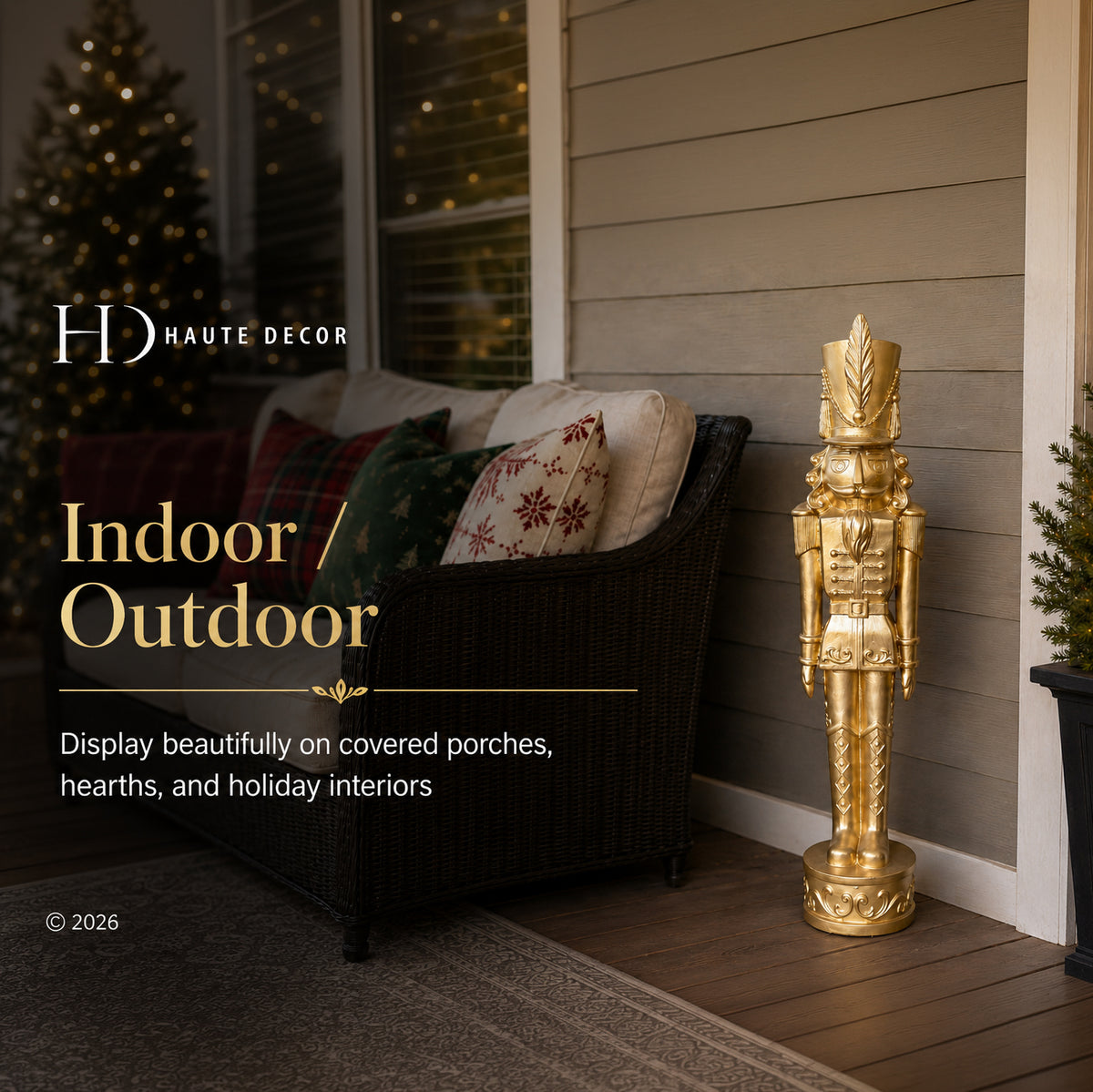 37 Inch Decorative Christmas Nutcracker - Gold