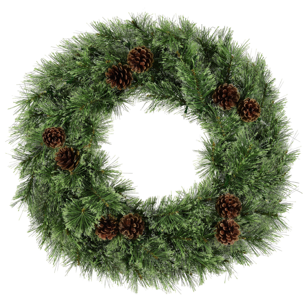 Haute Decor 24 Inch Cashmere Christmas Wreath with 50 Warm White LED Lights