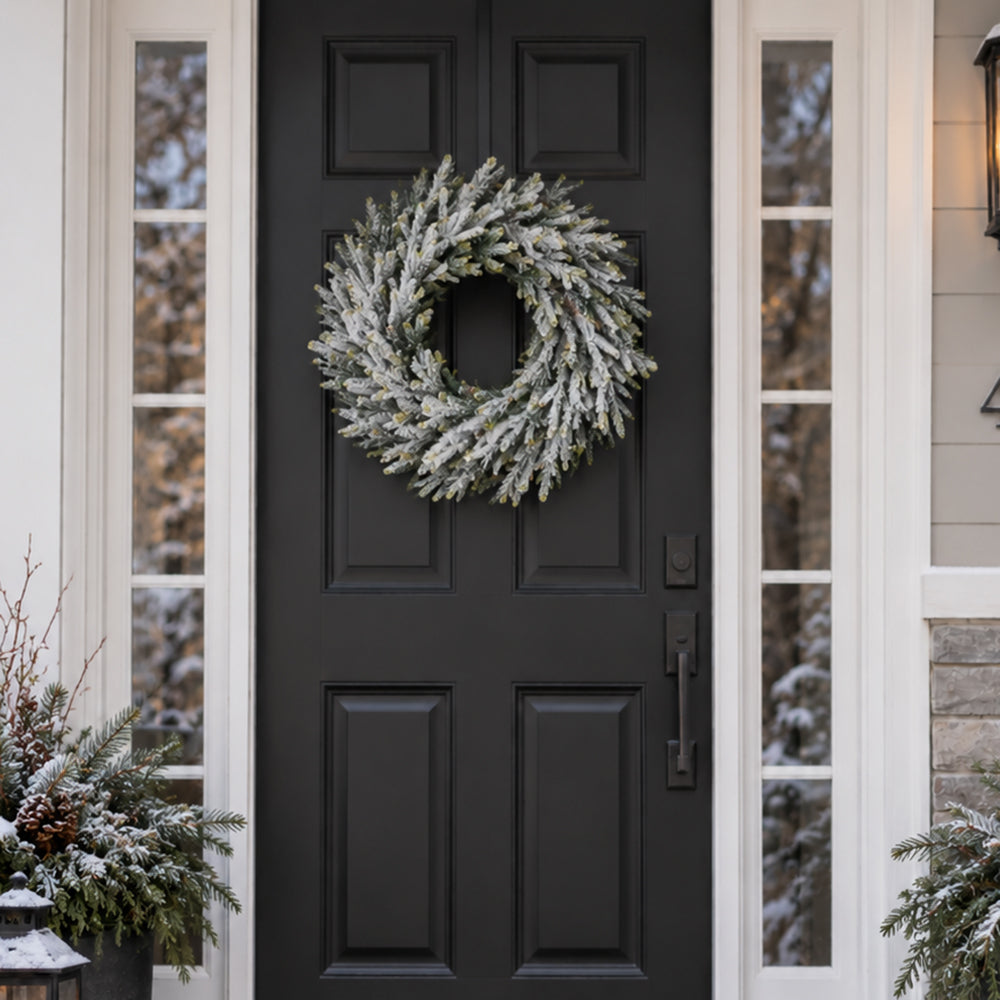 Frosted Fraser Fir 24 Inch Unlit Greenery Wreath