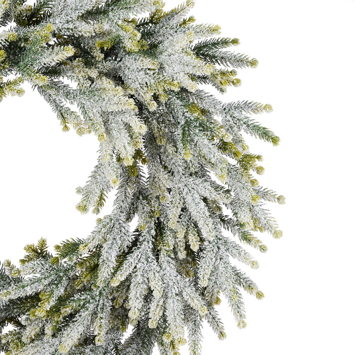 Frosted Fraser Fir 24 Inch Unlit Greenery Wreath