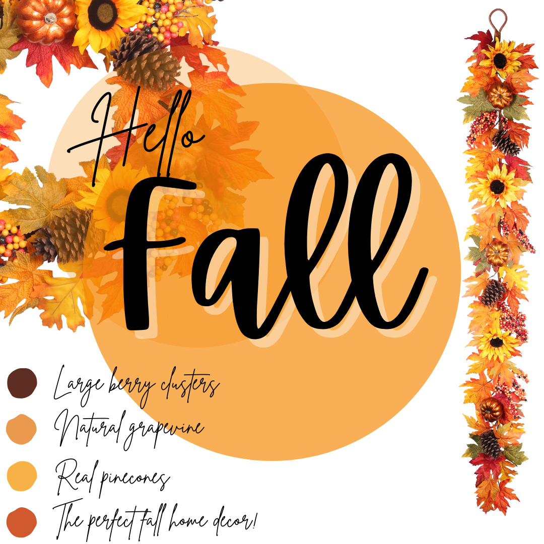 24 Inch Fall Sunflower Artificial Wreath