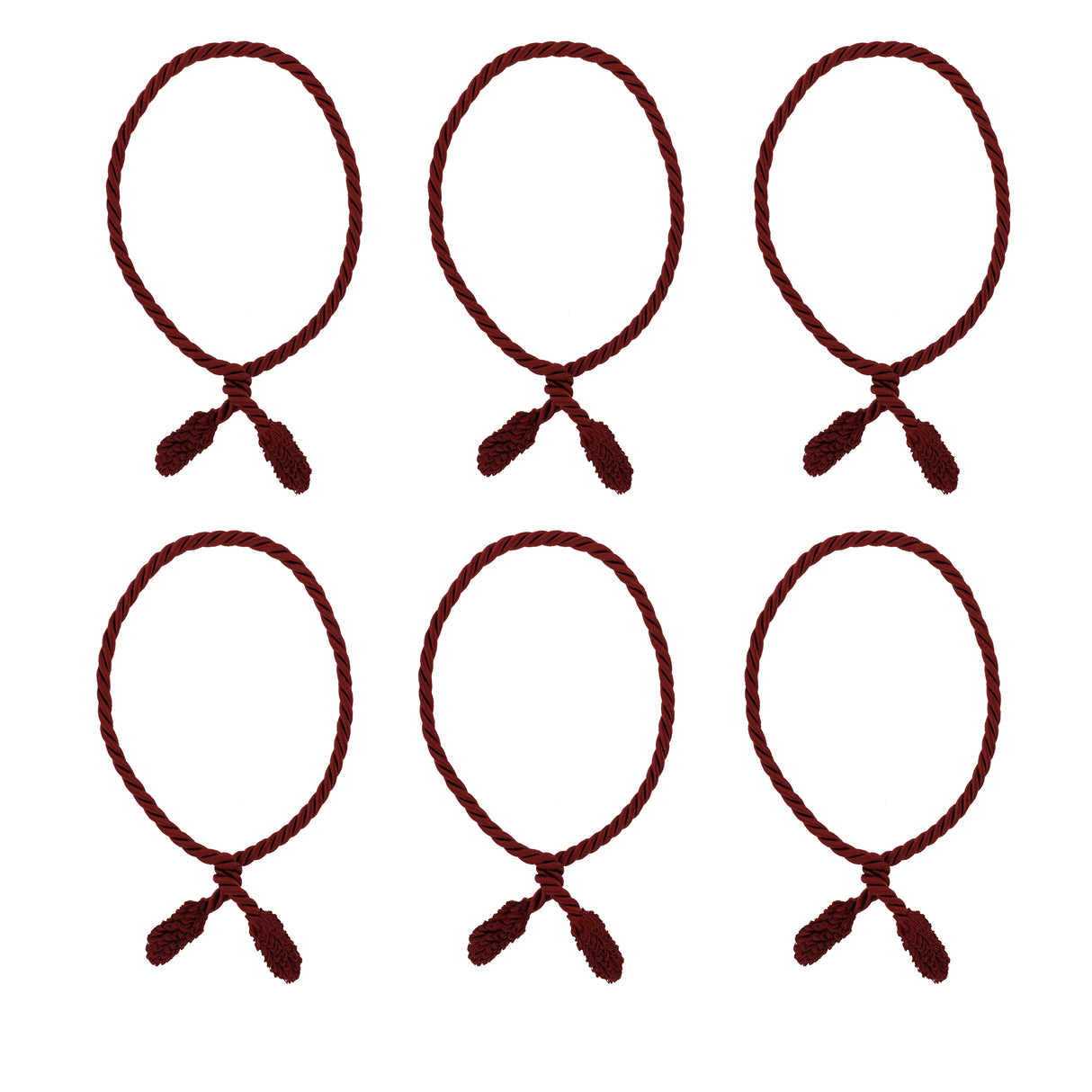 Decorative Twist Ties 6 Pack - Burgundy