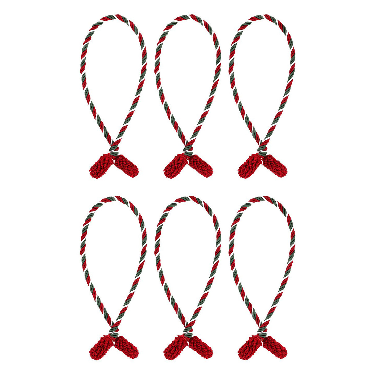 Decorative Twist Ties 6 Pack - Red/Green/White