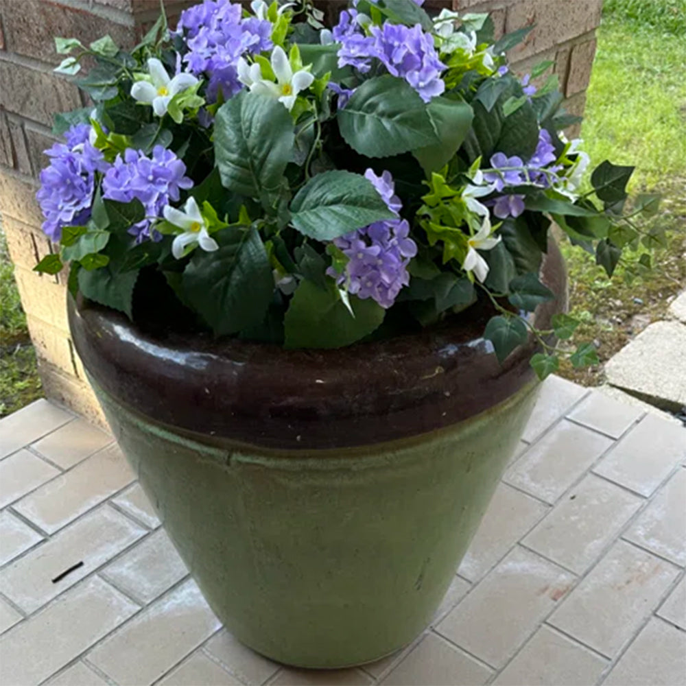 Purple Hydrangea Urn Filler with Adjustable Height