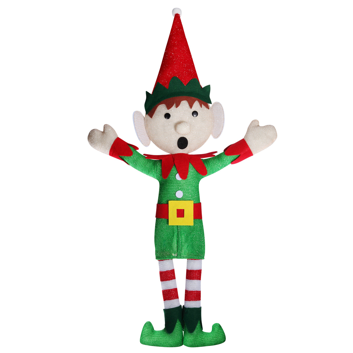 36 Inch Tall Inept Elf Boy with Warm LED Lights