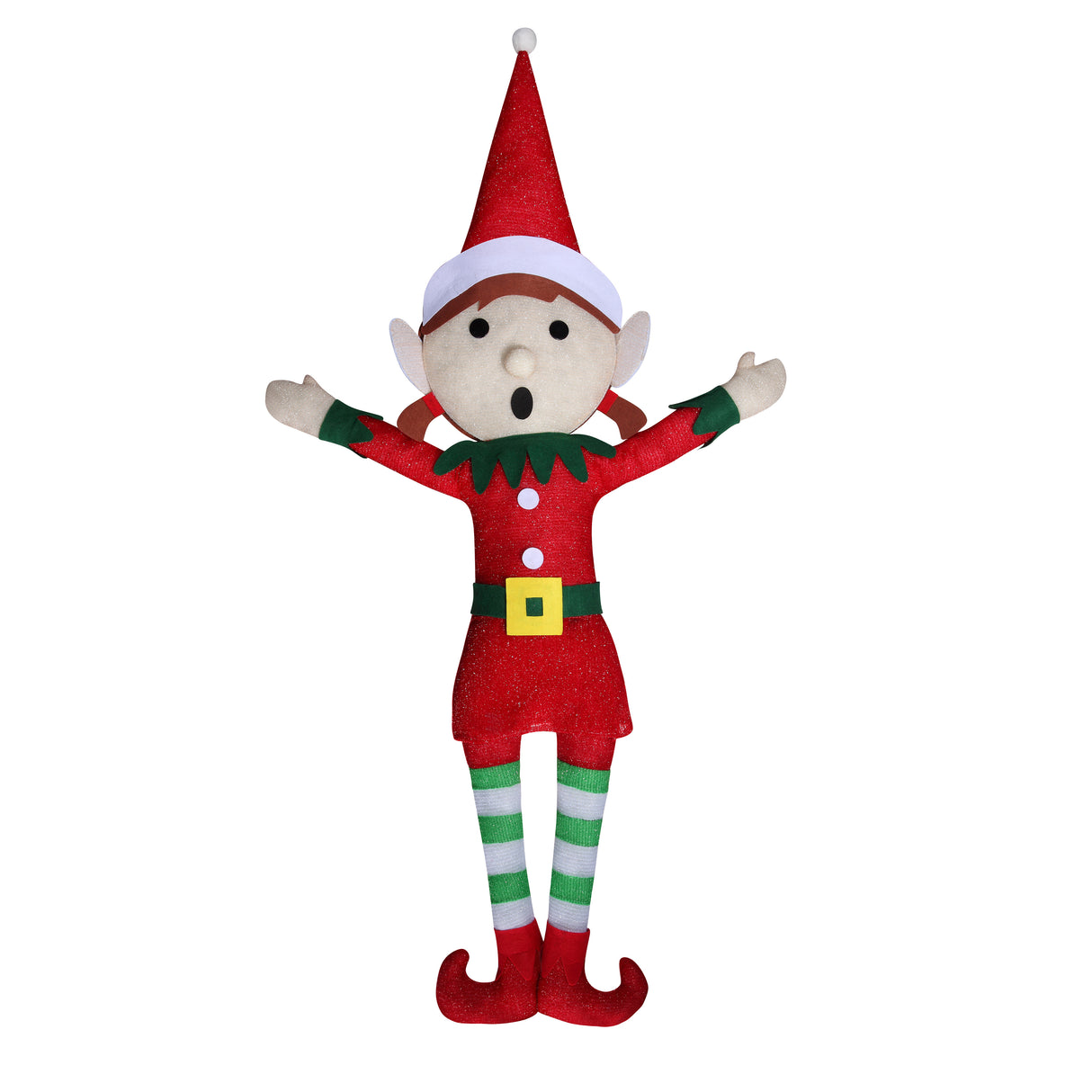 55 Inch Tall Inept Elf Girl with Warm LED Lights