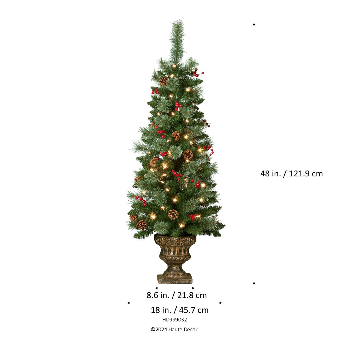 4 Foot Pre-lit Carolina Porch Christmas Tree