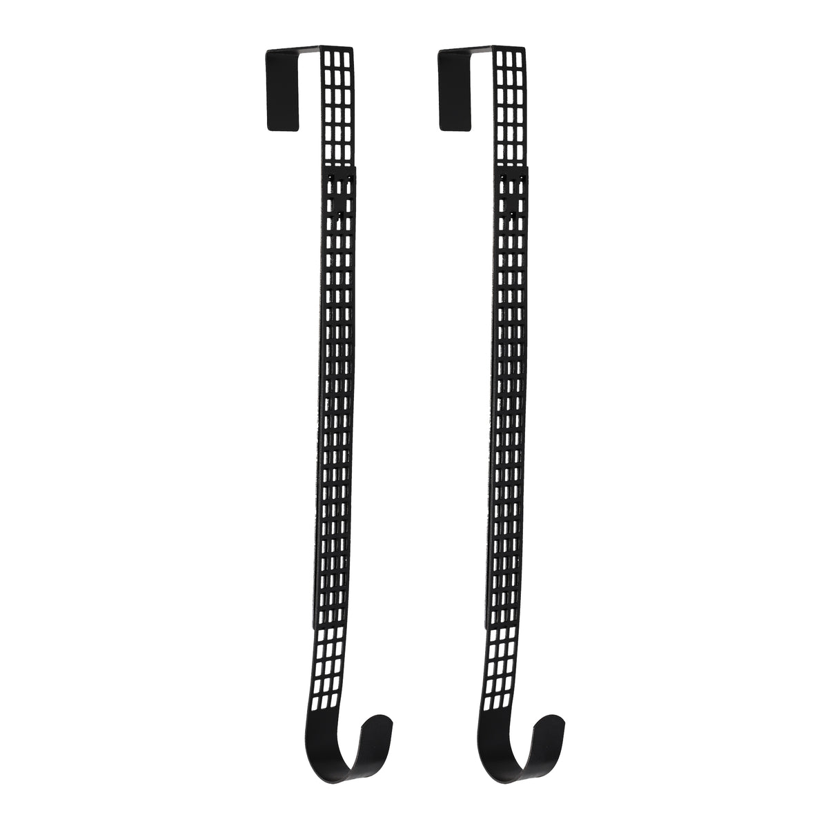Hook & Lattice Adjustable Length Wreath Hanger, Matte Black