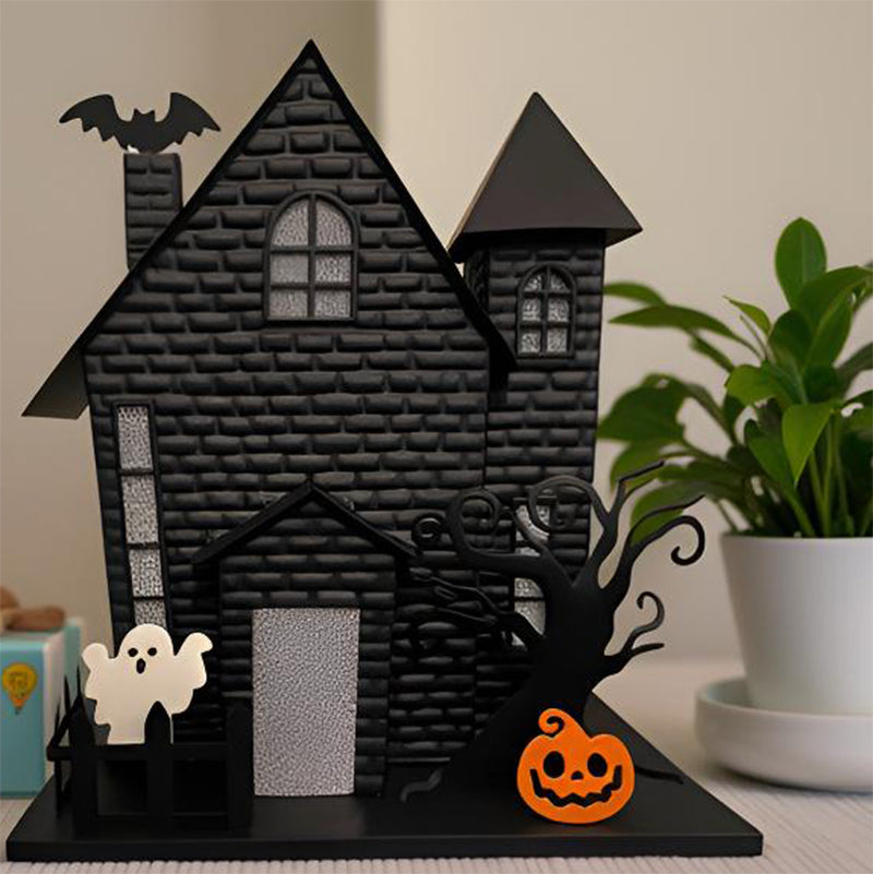 Halloween Haunted House with Bat Projection