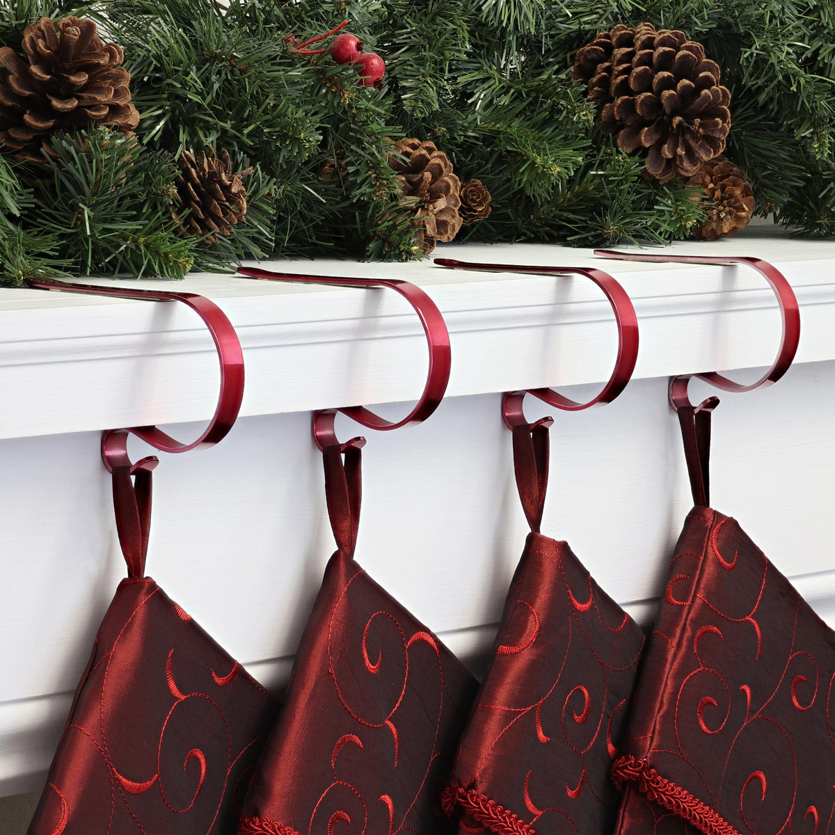 The Original MantleClip Stocking Holder - Red