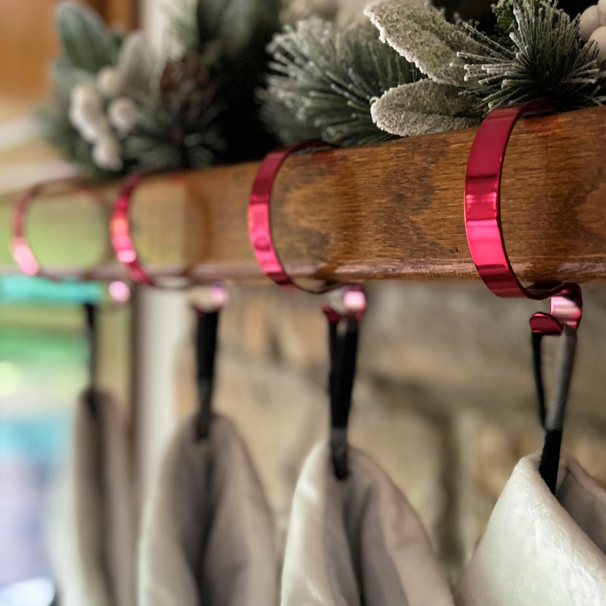 The Original MantleClip Stocking Holder - Magenta Rose