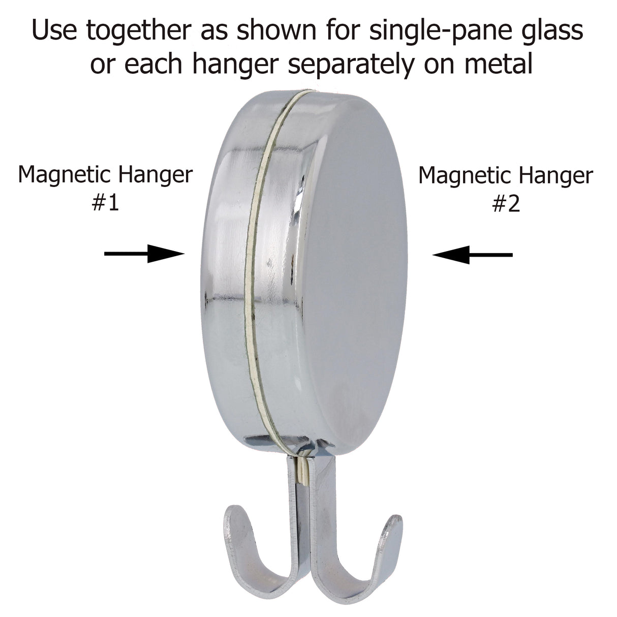 Attract Magnetic Hanger, 2 Pack - Textured Silver