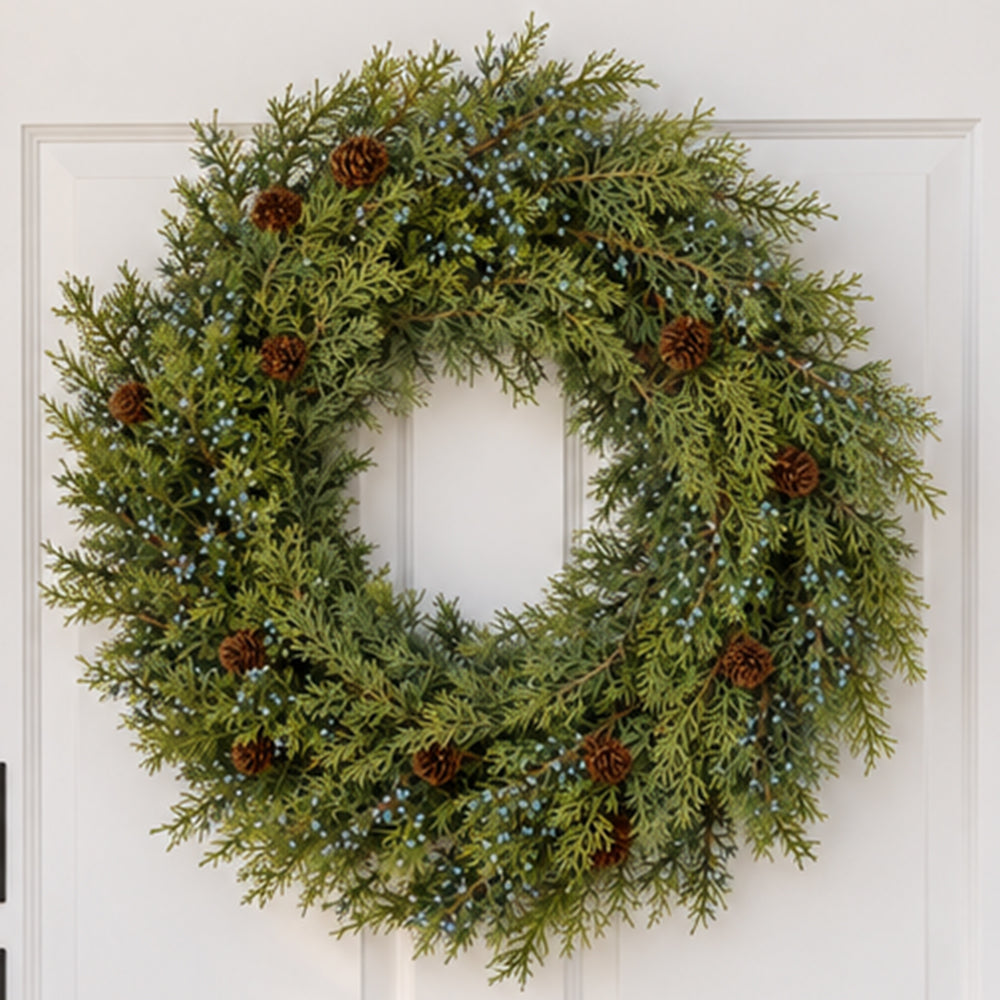 Naturally Soft™ 24 inch Unlit Juniper Berry and Pinecone Wreath