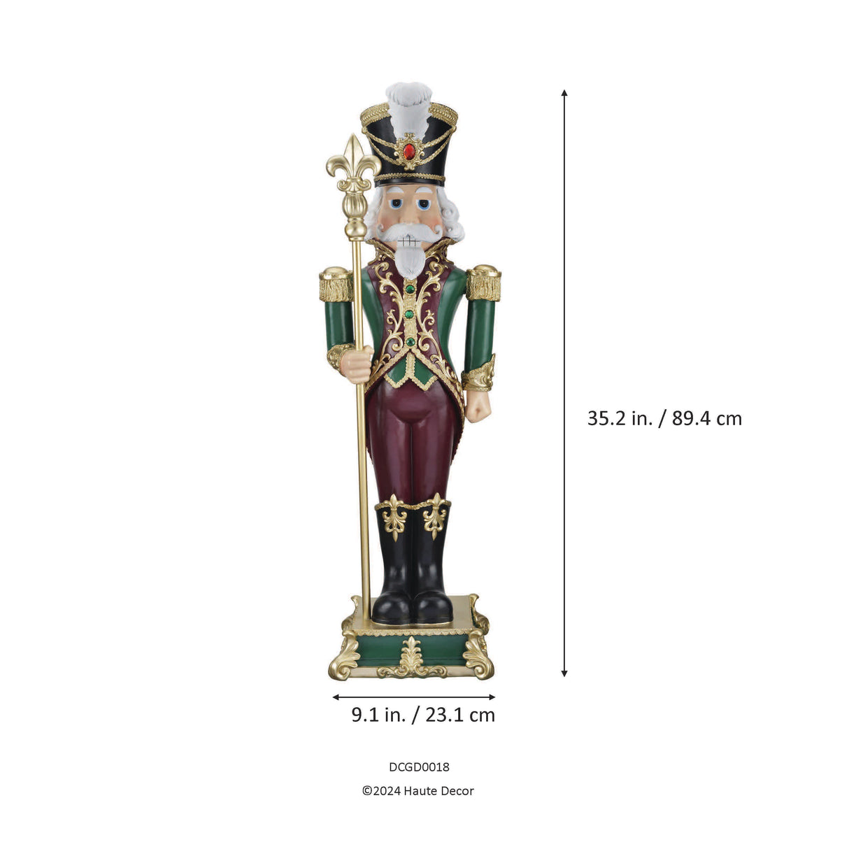 35 Inch Nutcracker with Fleur de Lis