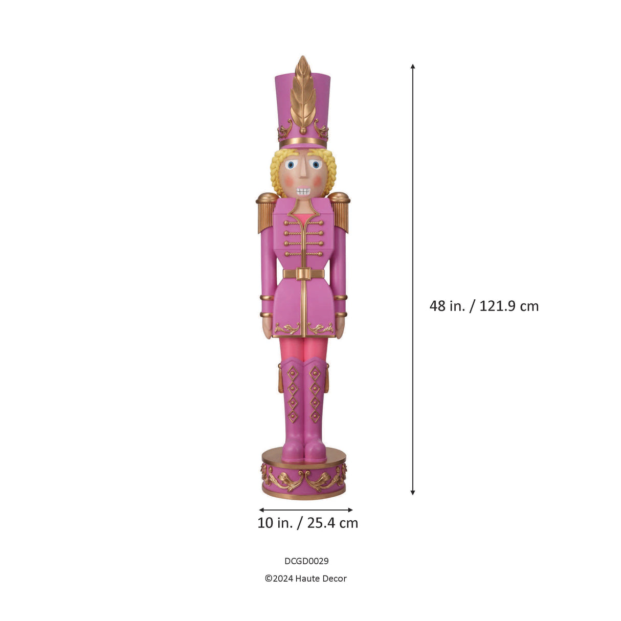 48 Inch Tall Decorative Christmas Female Nutcracker -  Purple/Gold