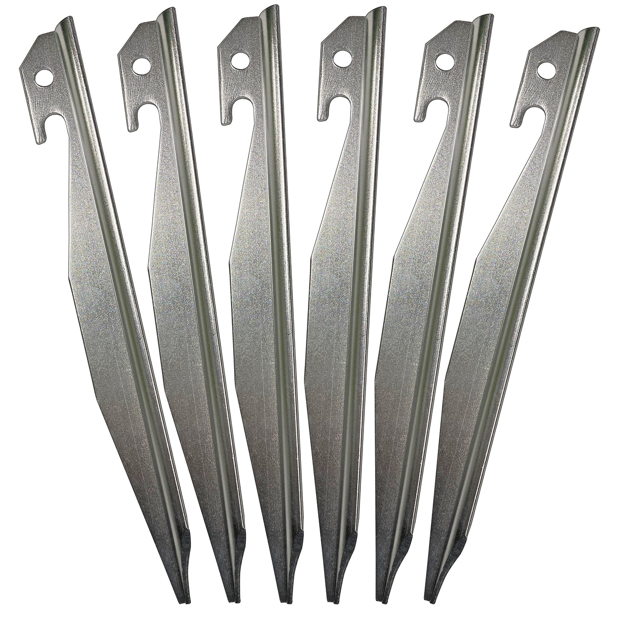 Heavy Duty Metal Anchor Stakes, 10 inch, 6-Pack with 15 ft Rope, for Tents, Lawn Decor and Outdoor Equipment