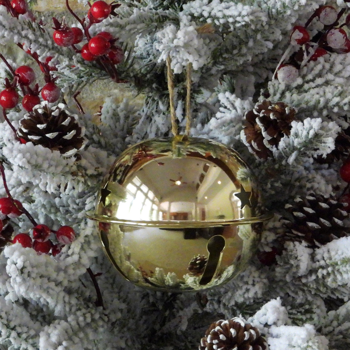 Christmas Ornament - Adapt Nesting Jingle Bells 120 Mm (4.7 Inch) - Gold, Silver, Red